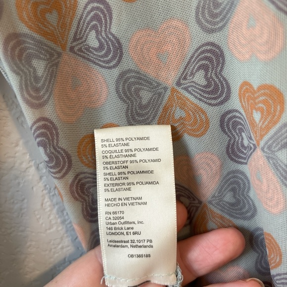 Free People semi sheer heart print lucky shirtee XS long sleeve button up - Picture 6 of 6